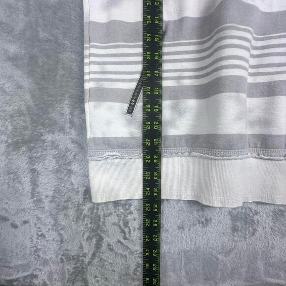 Y2K Billabong White Striped Sherpa Lined Hood Half-zip Pullover Hoodie Size L - Picture 7 of 8